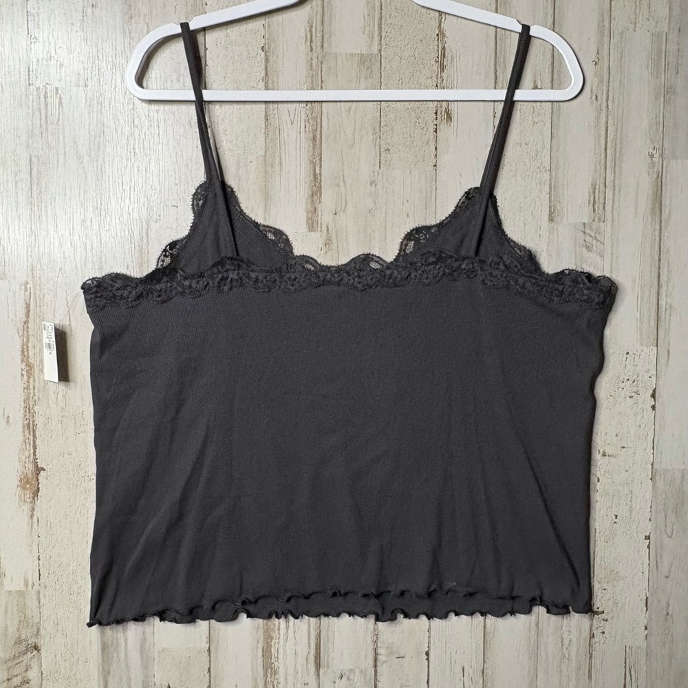 Old Navy Lace-Trim Cami Top Dark Panther Gray Size XXL NWT! - Picture 8 of 12